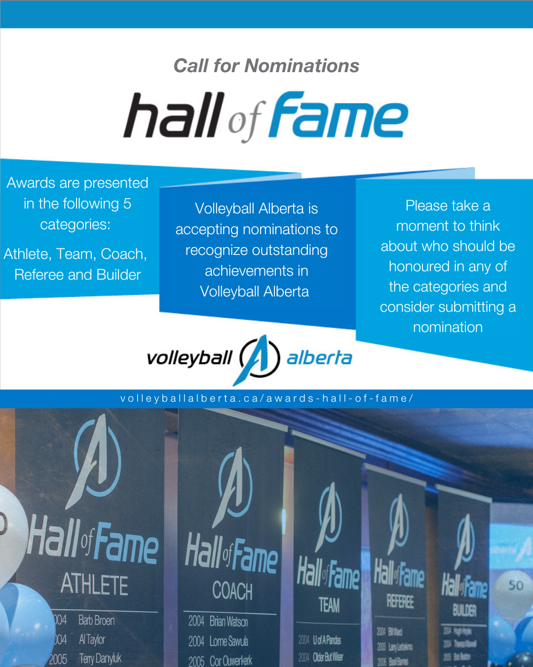 Call for Nominations: 2025 Volleyball Alberta Hall of Fame